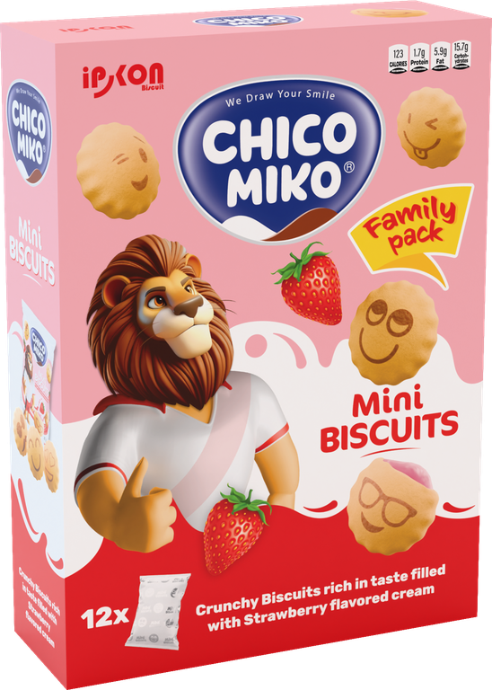 Chico Miko - Crunchy Biscuits Strawberry Flavoured 12x300gm